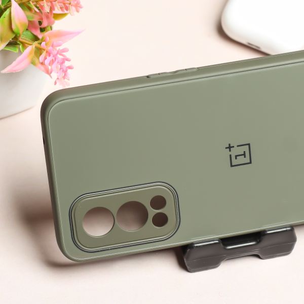 Olive Green Camera Mirror Silicone case for Oneplus Nord 2