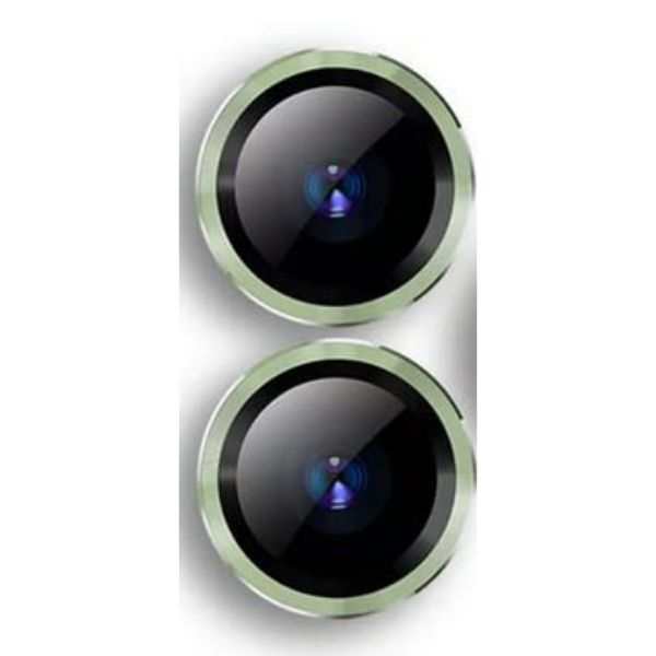 Green Metallic camera ring lens guard for Apple iphone 15
