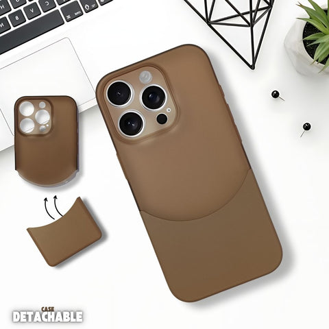 Brown Detach Matte Case For Apple Iphone 16 Pro