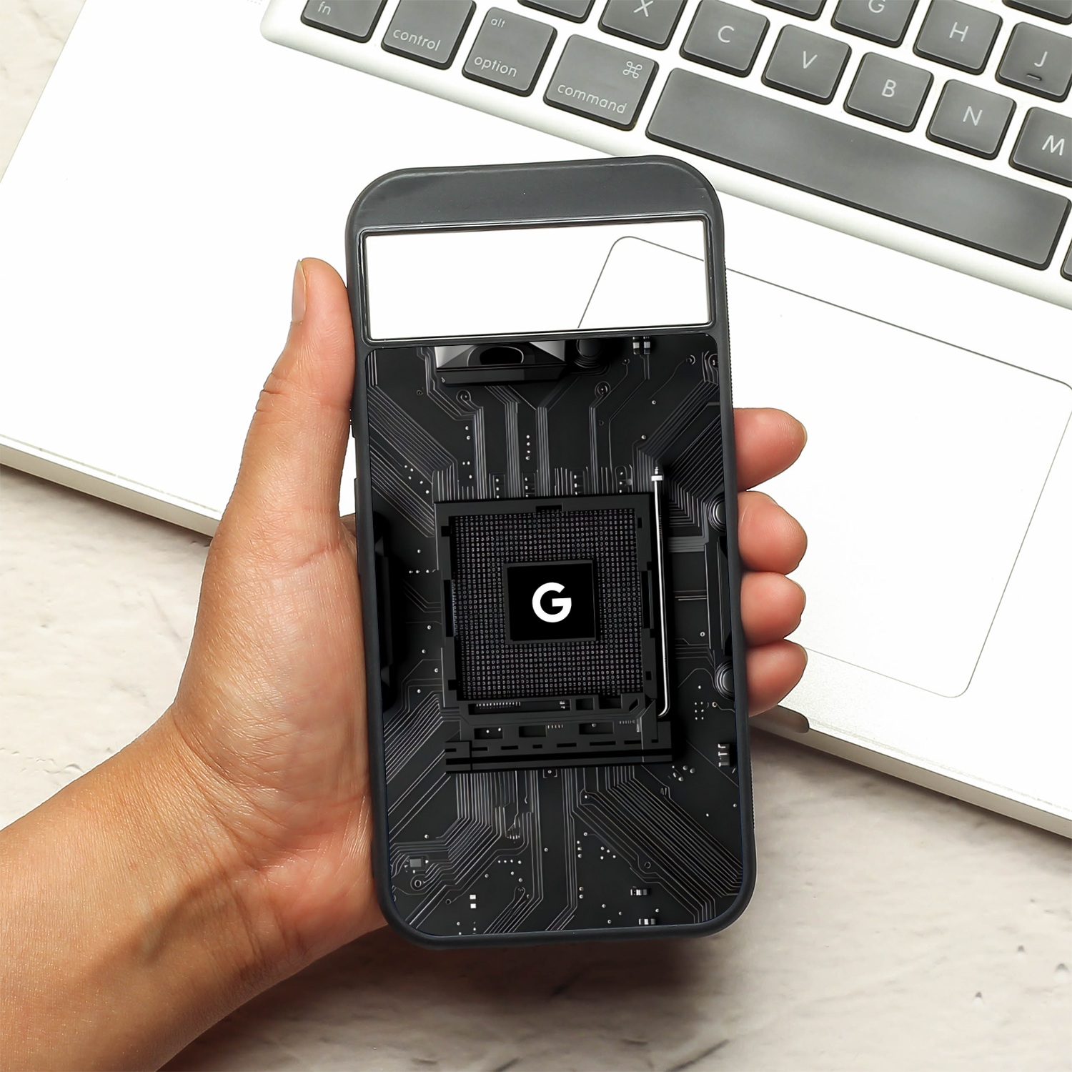 Microchip metal back case for Google Pixel 8A