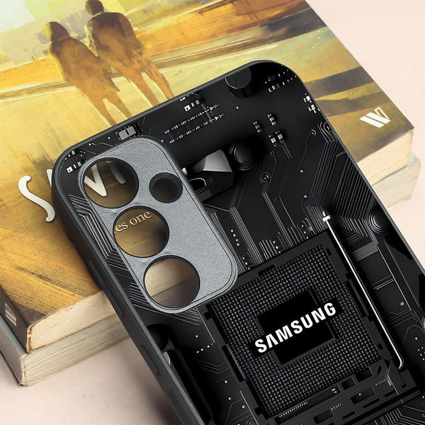 Microchip metal back case for Samsung A35