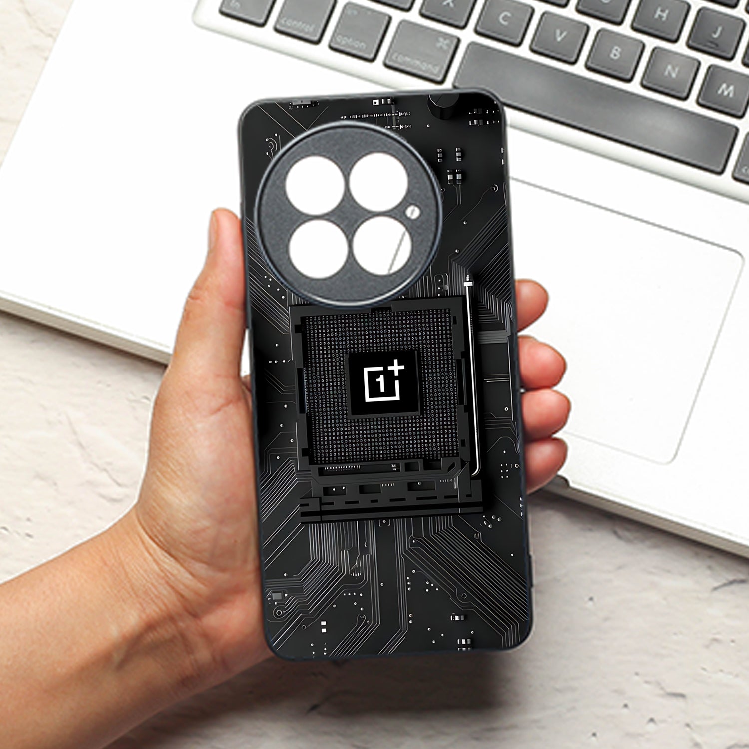 Microchip metal back case for Oneplus 13