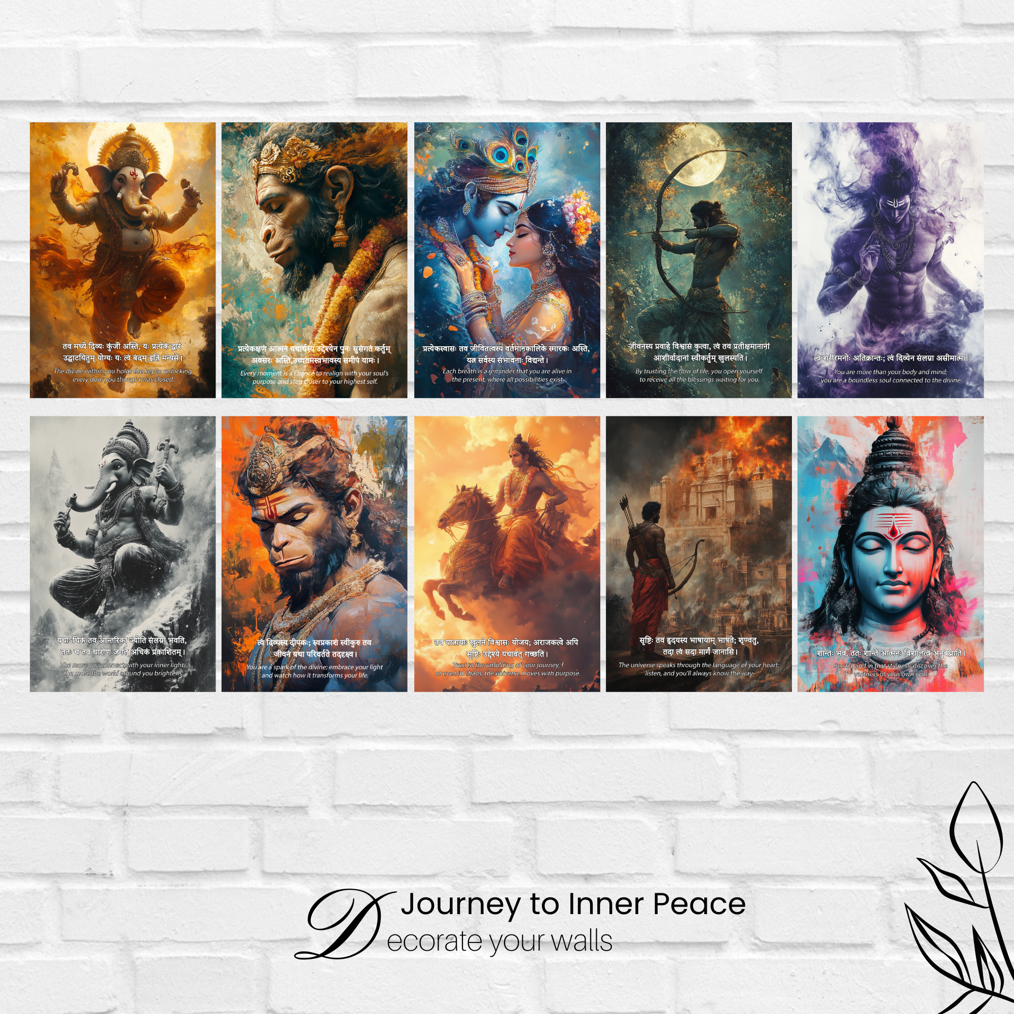 Spiritual Poster 2nd-Design Combo Poster ( Set of 10 Posters )