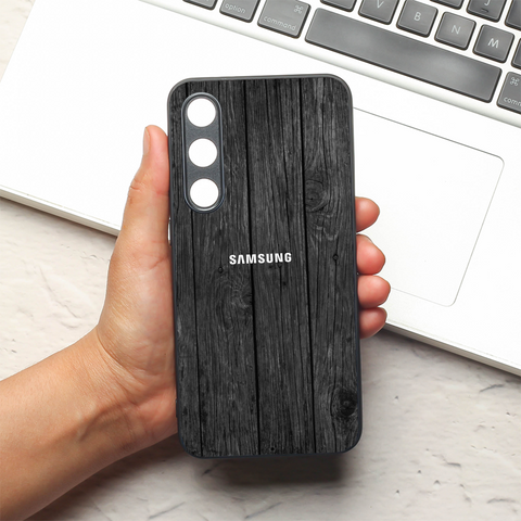 Dark Wood metal back case for Samsung S24 FE