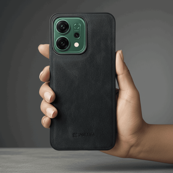 Black Standard Leather Case for Oppo Reno 14