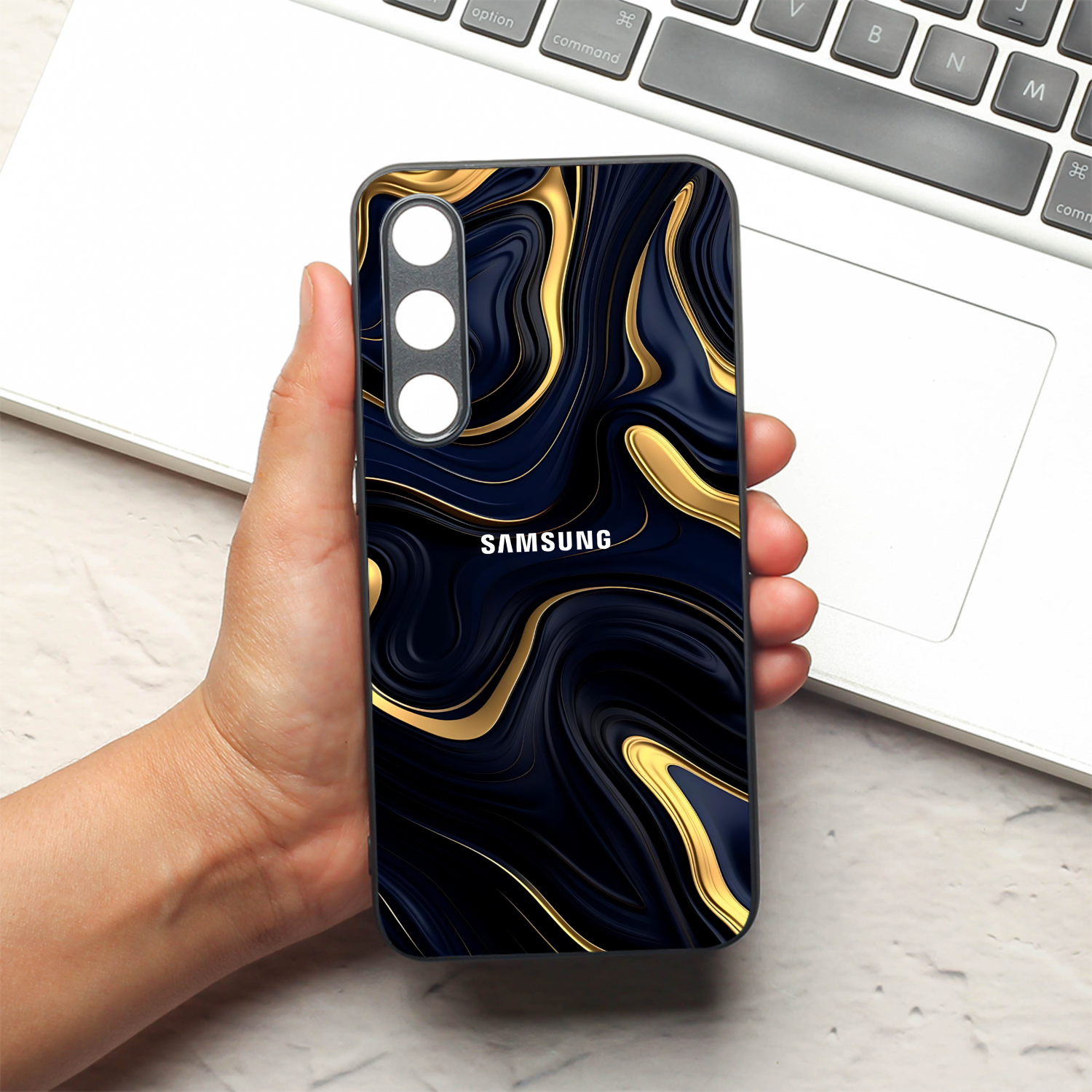 Noir Gold metal back case for Samsung S24 FE