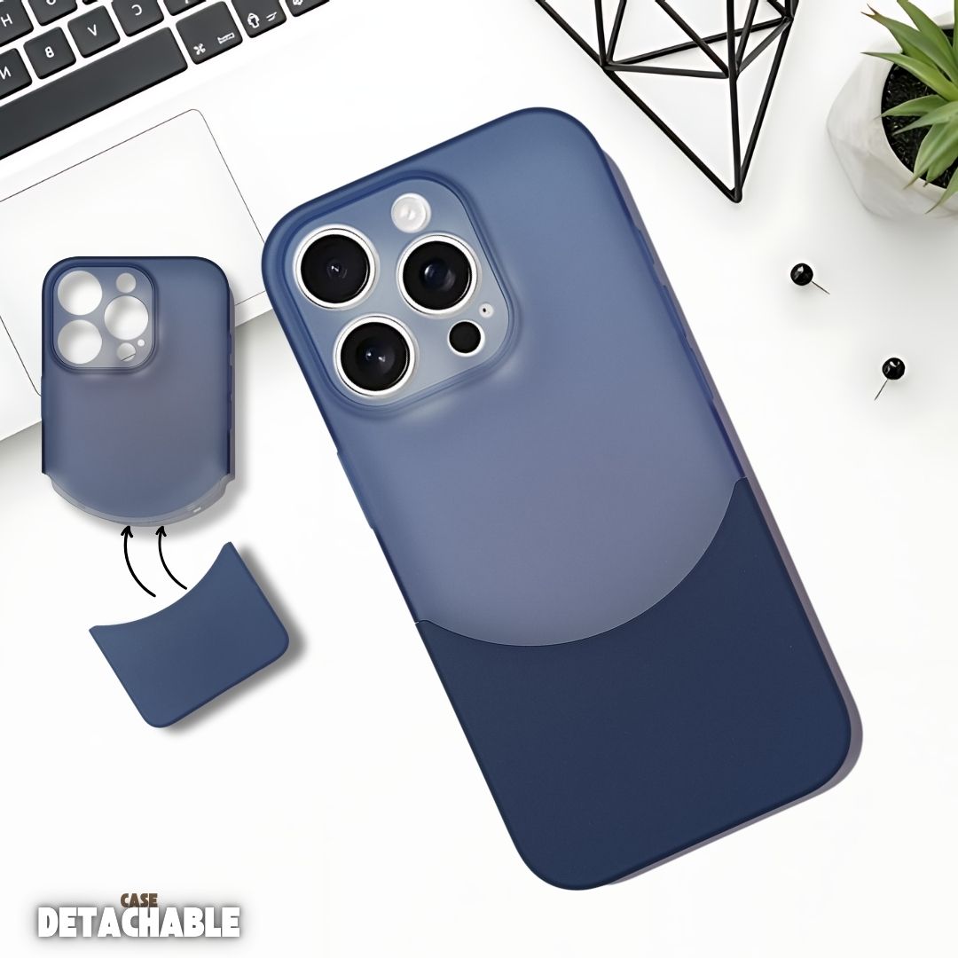 Dark Blue Detach Matte Case For Apple Iphone 16 Pro