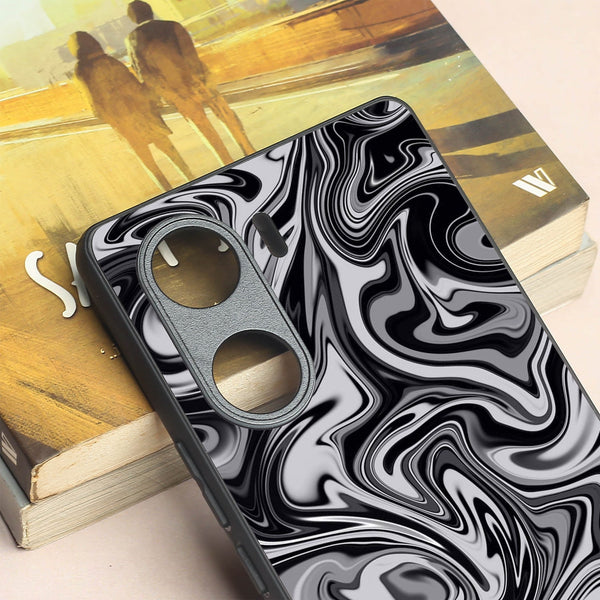 Blackout Marble metal back case for Vivo V29e
