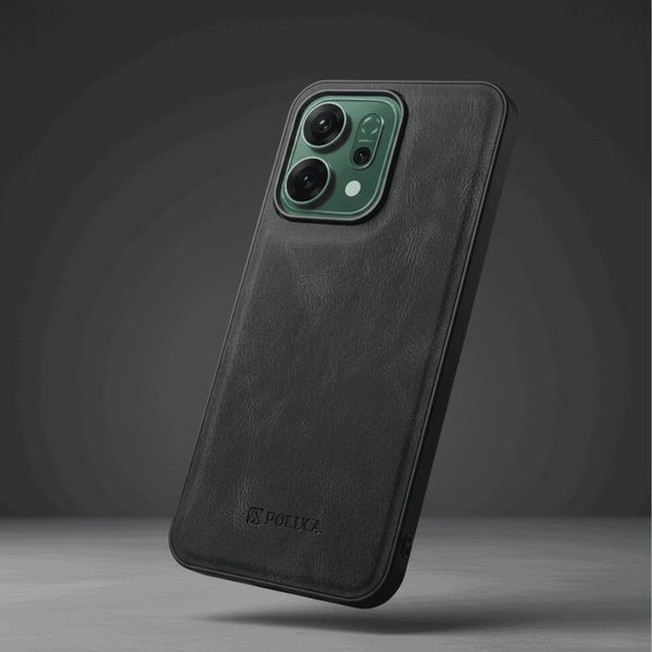 Black Standard Leather Case for Oppo Reno 14