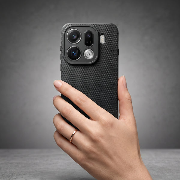 Black Line Wave Silicone Case for Oppo Find X9 Pro