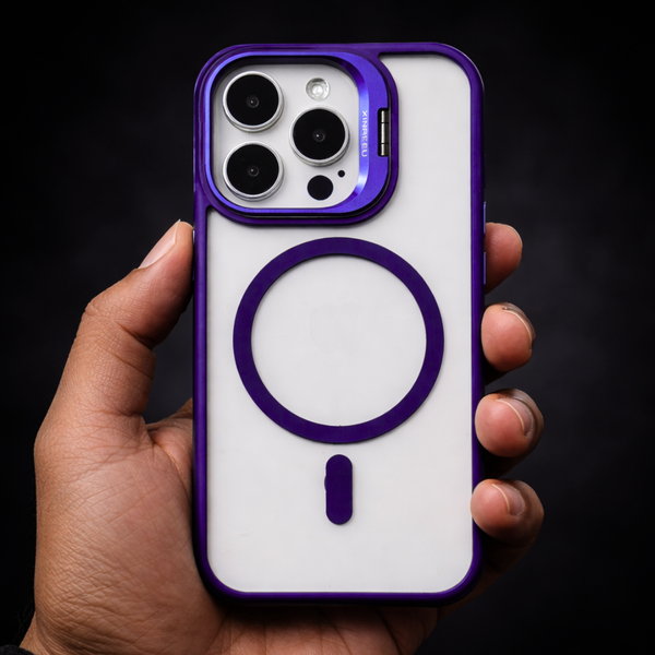 Deep Purple  XINREEU Transparent Case for Apple iphone 15 Pro max