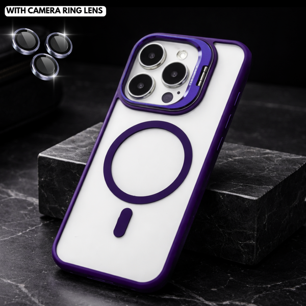 Deep Purple  XINREEU Transparent Case for Apple iphone 15 Pro max