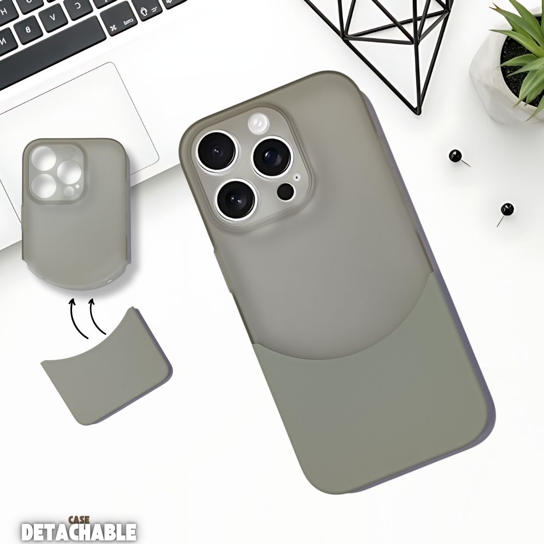Grey Detach Matte Case For Apple Iphone 16 Pro