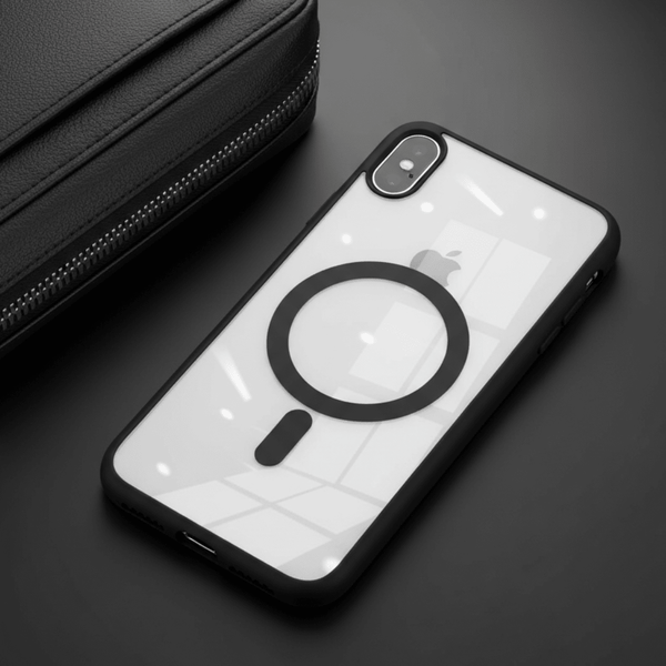 Black MagSafe Clear Transparent Silicone case for Apple iphone X/xs
