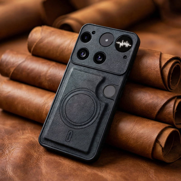 Crest Black Leather Case for Nothing Phone 3