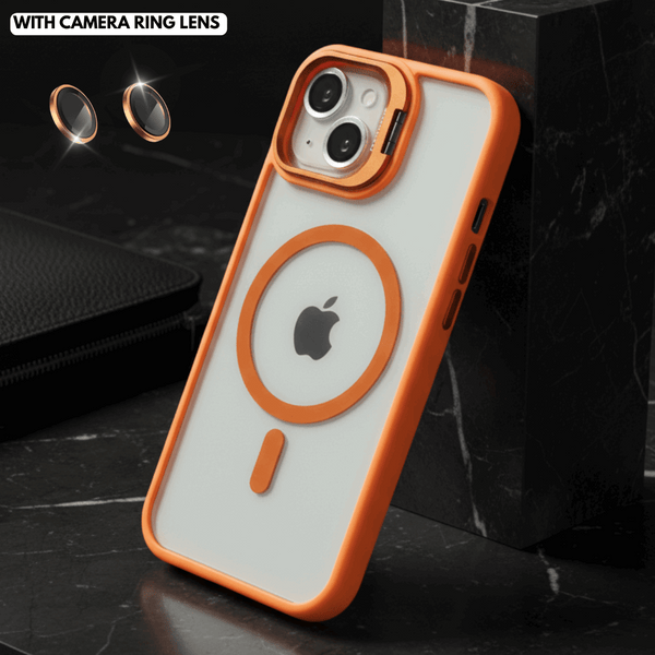Orange  XINREEU Transparent Case for Apple iphone 15