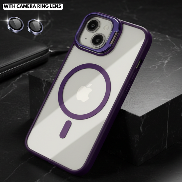Deep Purple  XINREEU Transparent Case for Apple iphone 15