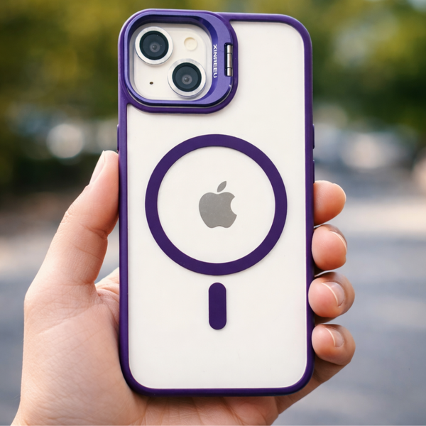 Deep Purple  XINREEU Transparent Case for Apple iphone 15