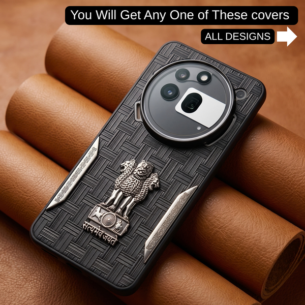 Black Satyameva Jayate embossed Leather Case for Nothing Phone 3a Pro