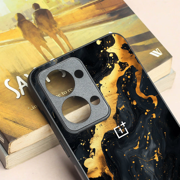 Black Gold Blaze  metal back case for Oneplus Nord 2T