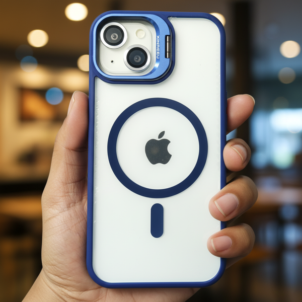 Dark Blue XINREEU Transparent Case for Apple iphone 13