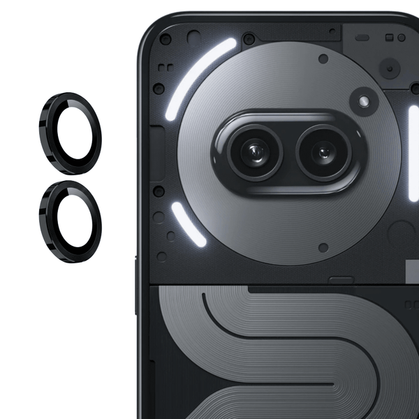 Black Metallic camera ring lens guard for Nothing Phone 2a Plus