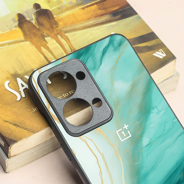 Green Luxe Marble metal back case for Oneplus Nord 2T