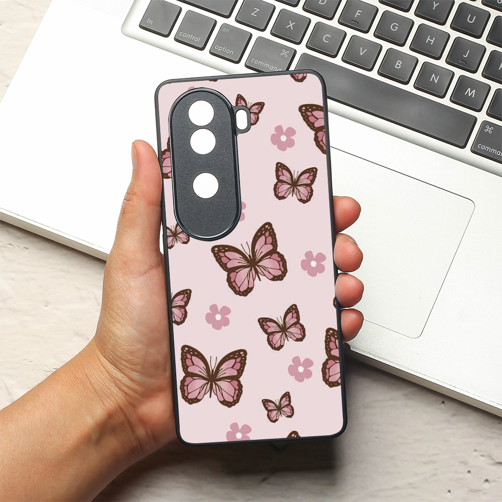 Butterfly Bloom metal back case for Vivo V40e