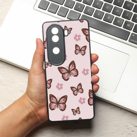 Butterfly Bloom metal back case for Vivo V40e