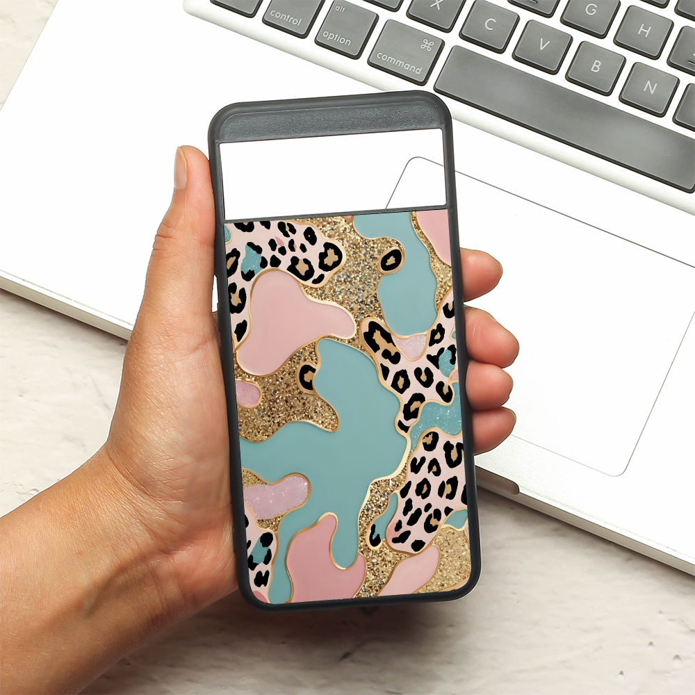 Leopard Luxe metal back case for Google Pixel 8A