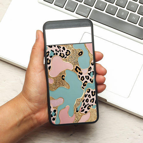 Leopard Luxe metal back case for Google Pixel 8A