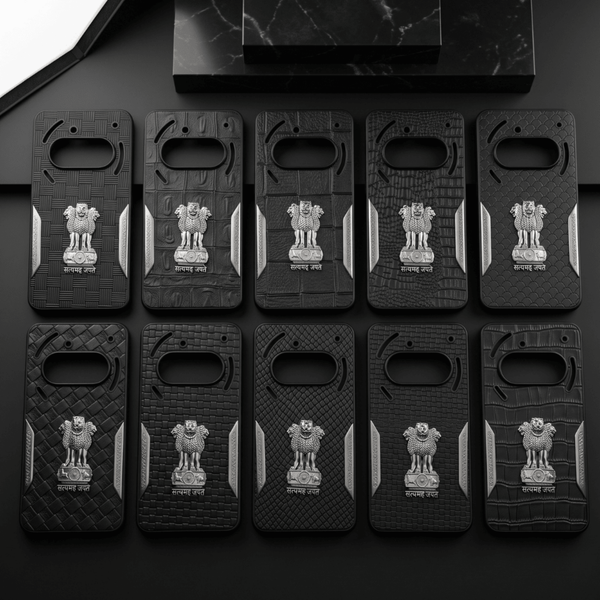 Black Satyameva Jayate embossed Leather Case for Nothing Phone 3a Pro