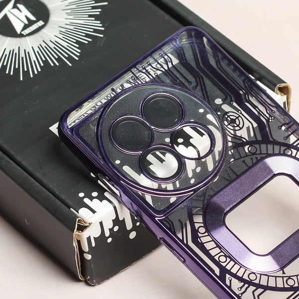 Purple Watch Machine Logo Cut Transparent Case for Oneplus 11