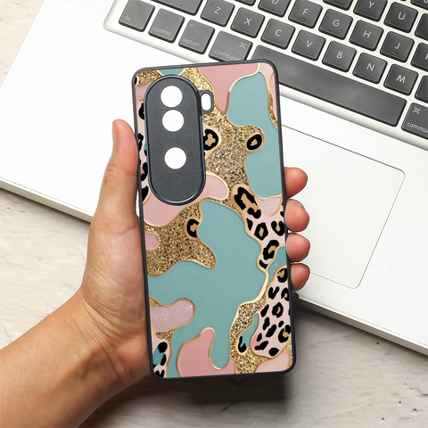 Leopard Luxe metal back case for Vivo V40e