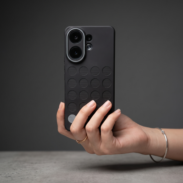 Stack Black (Grey circle )Silicone Case for Vivo V60