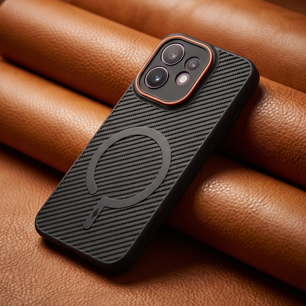 Gripon Black (ORANGE RING) Silicone Case for Oppo Reno 16