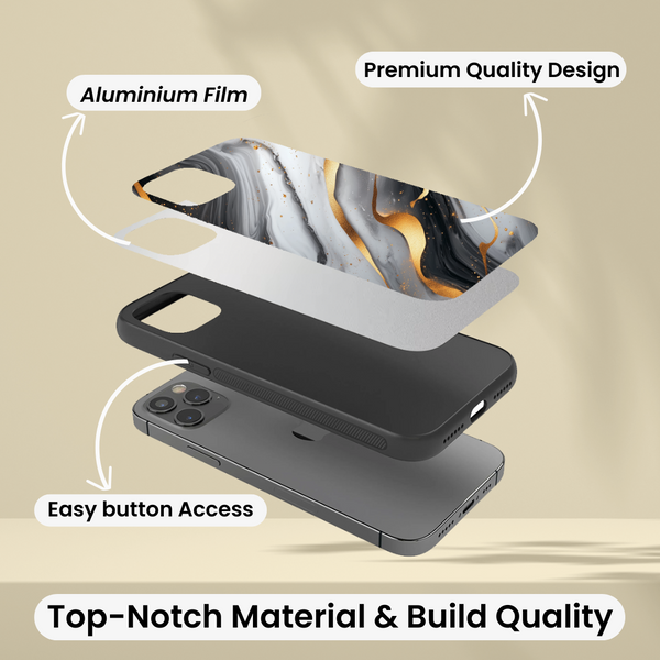 Black metal back case for Apple Iphone 16 Pro Max