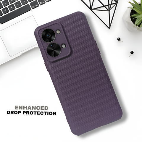 Deep Purple Line Wave Silicone Case for Oneplus Nord 2T
