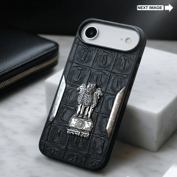 Black Satyameva Jayate embossed Leather Case for Apple iphone Air