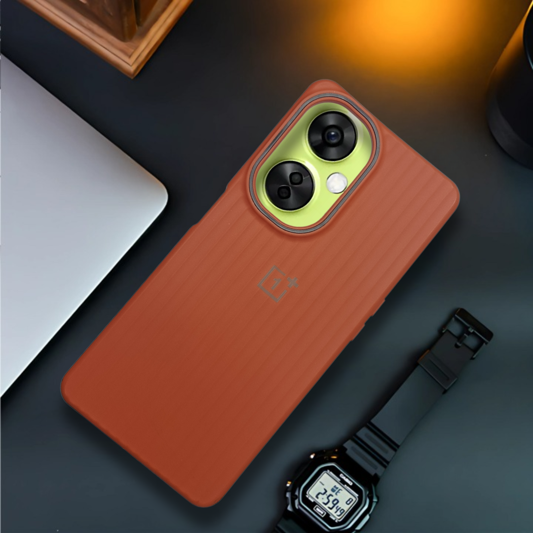 Brown SleekLine Silicone Case for Oneplus Nord Ce 3 Lite