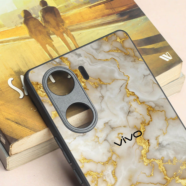 Gold Vein Glory metal back case for Vivo V29e