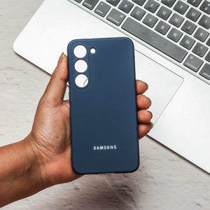Dark Blue Camera Original Silicone case for Samsung S21 FE
