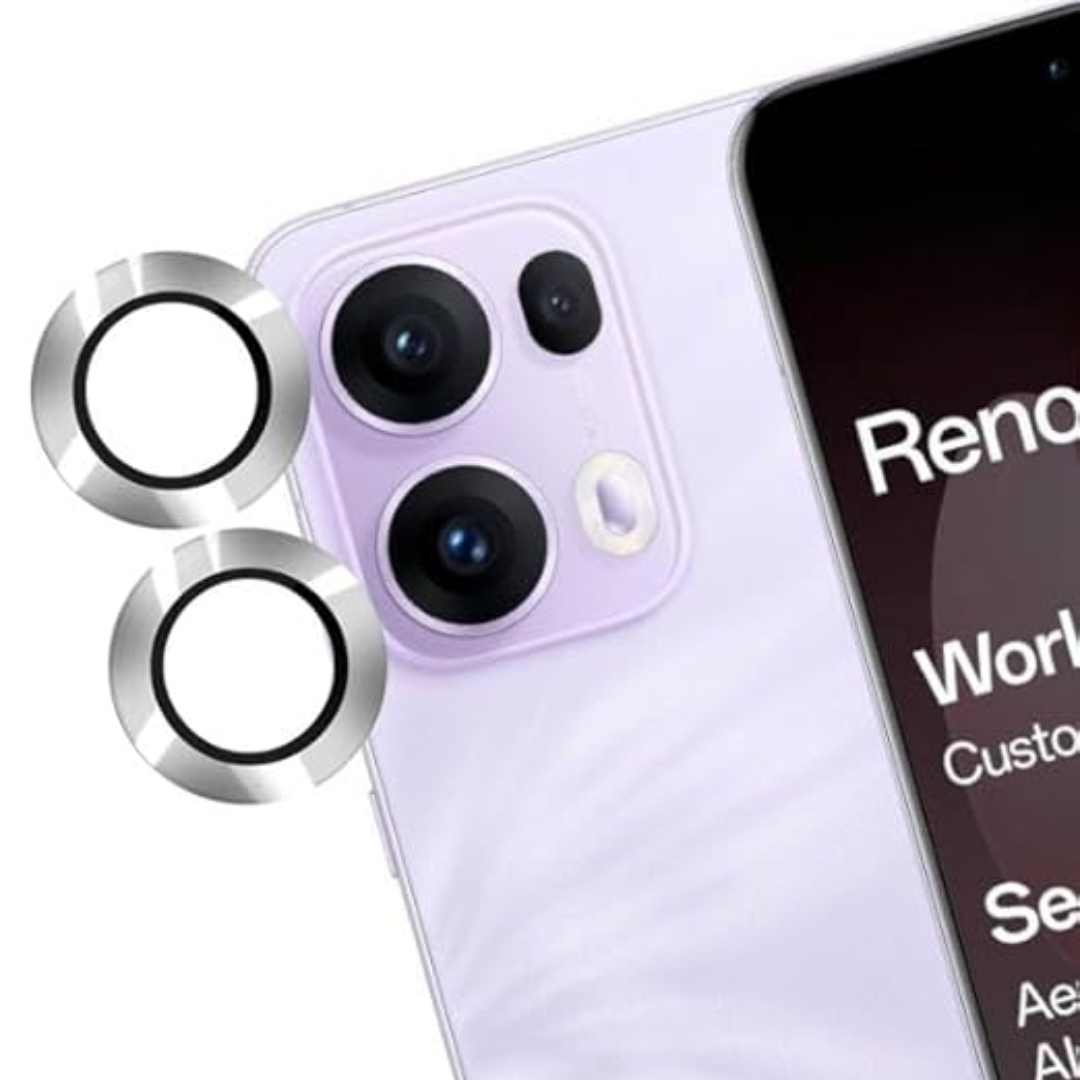 Silver Metallic camera ring lens guard for Oppo Reno 13 Pro
