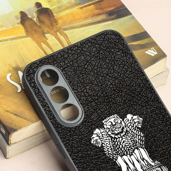 Black Satyamev Jayate metal back case for Samsung A55