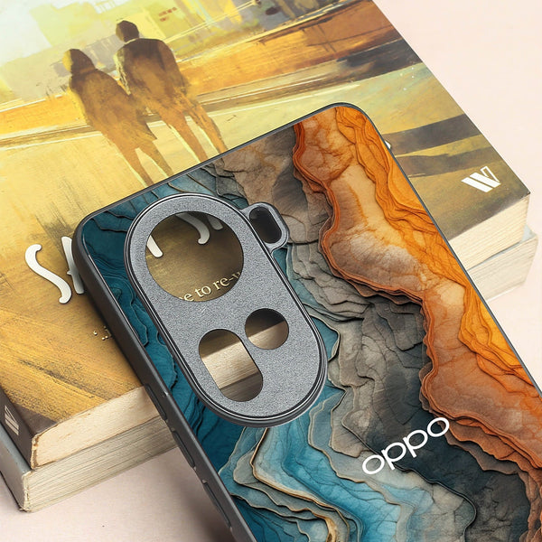 Layered Marble metal back case for Oppo Reno 11