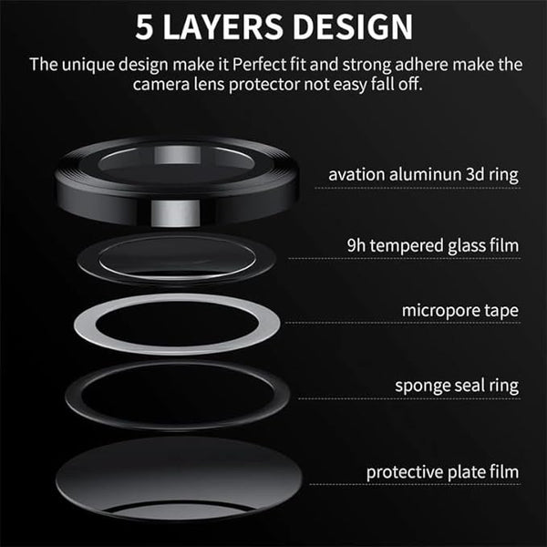 Black Metallic camera ring lens guard for Oppo F21 Pro 5G
