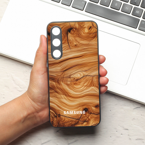 Classic Wood metal back case for Samsung S23 FE