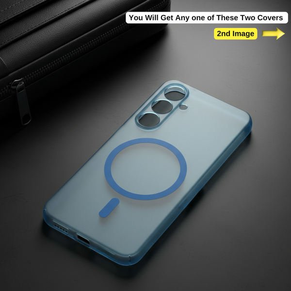 Blue Paper Matte Magsafe Case for Samsung S24 Fe