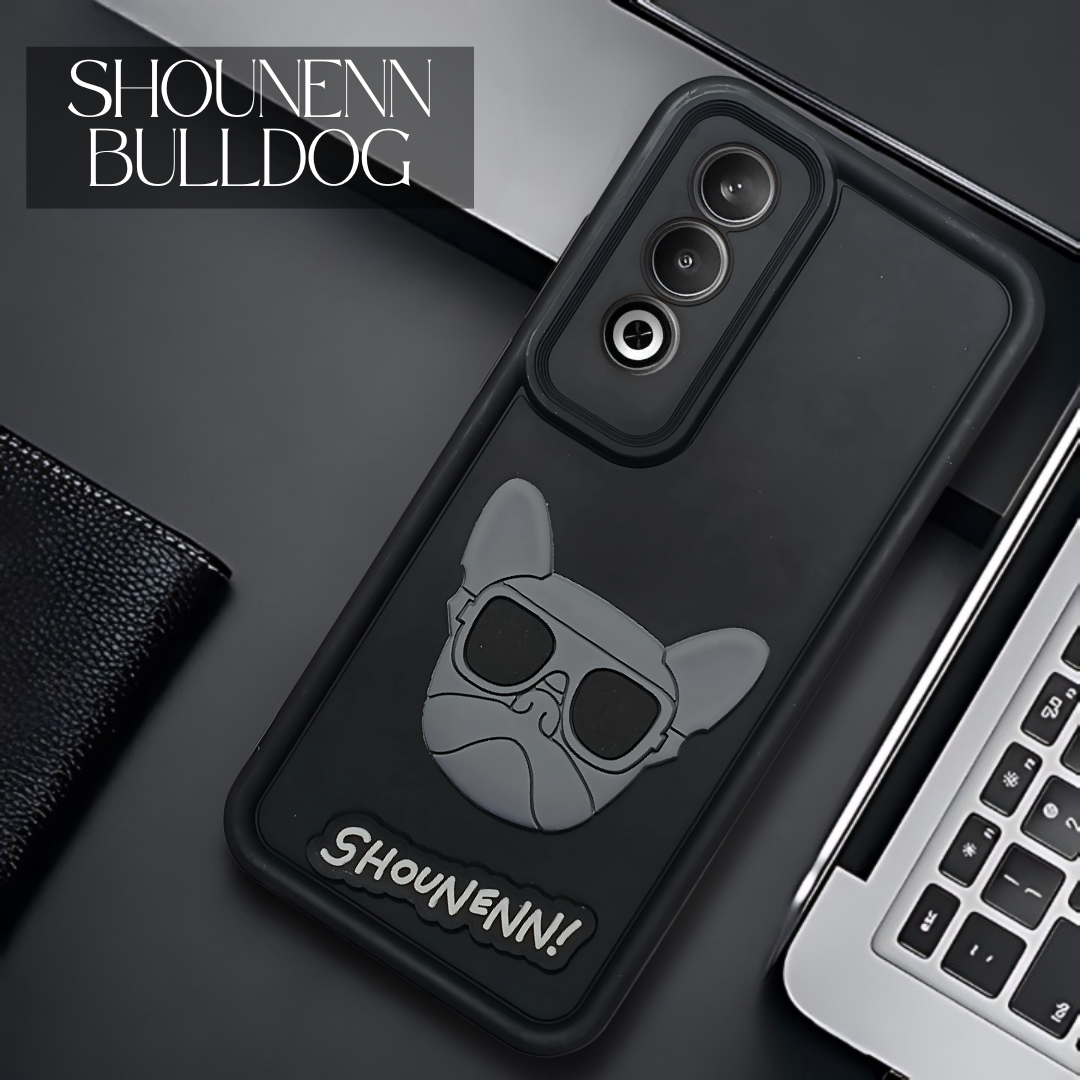 Black SHOUNENN BULLDOG Silicone case for Oneplus Nord CE 4