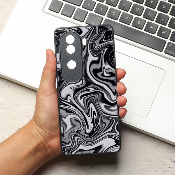 Blackout Marble metal back case for Vivo V40e
